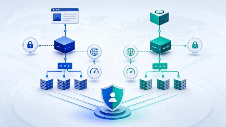 HTTP代理和Socks5代理连接路径、认证、DNS解析和账号网络环境检查示意图