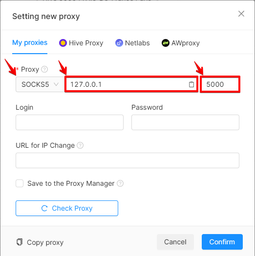 Octo Browser 与 MaskProxy 的集成指南 Octo Browser 代理配置界面示意图