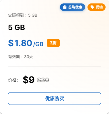 购买与续费动态住宅代理 – GB MaskProxy 动态住宅代理套餐卡片示例,实际价格和活动以后台当前页面为准