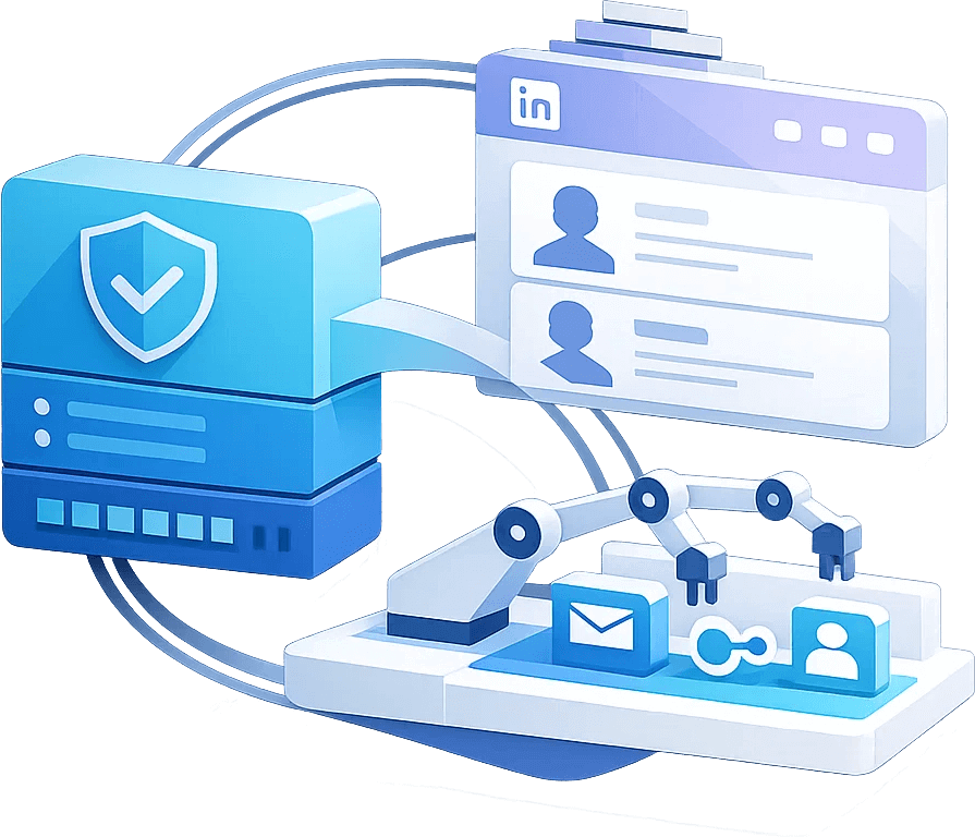 显示代理会话稳定性、成功率和定位能力的 LinkedIn 代理控制面板