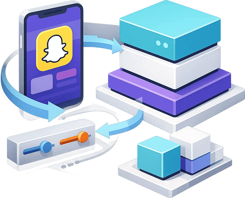 Snapchat 代理可视化展示，包含精准定位、代理轮换与稳定代理会话