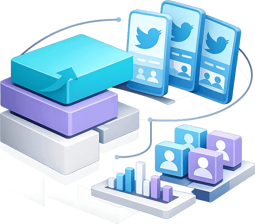 Twitter代理控制面板示意图，展示成功率、延迟与地理定位